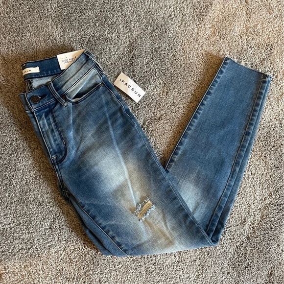 NWT Pacsun High Rise Distressed Jeggings - Picture 2 of 6